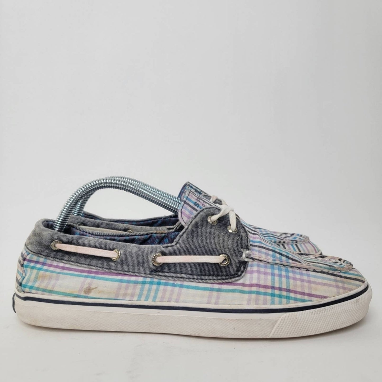 Sperry Top Sider Pastel Plaid Boat Shoes - 11