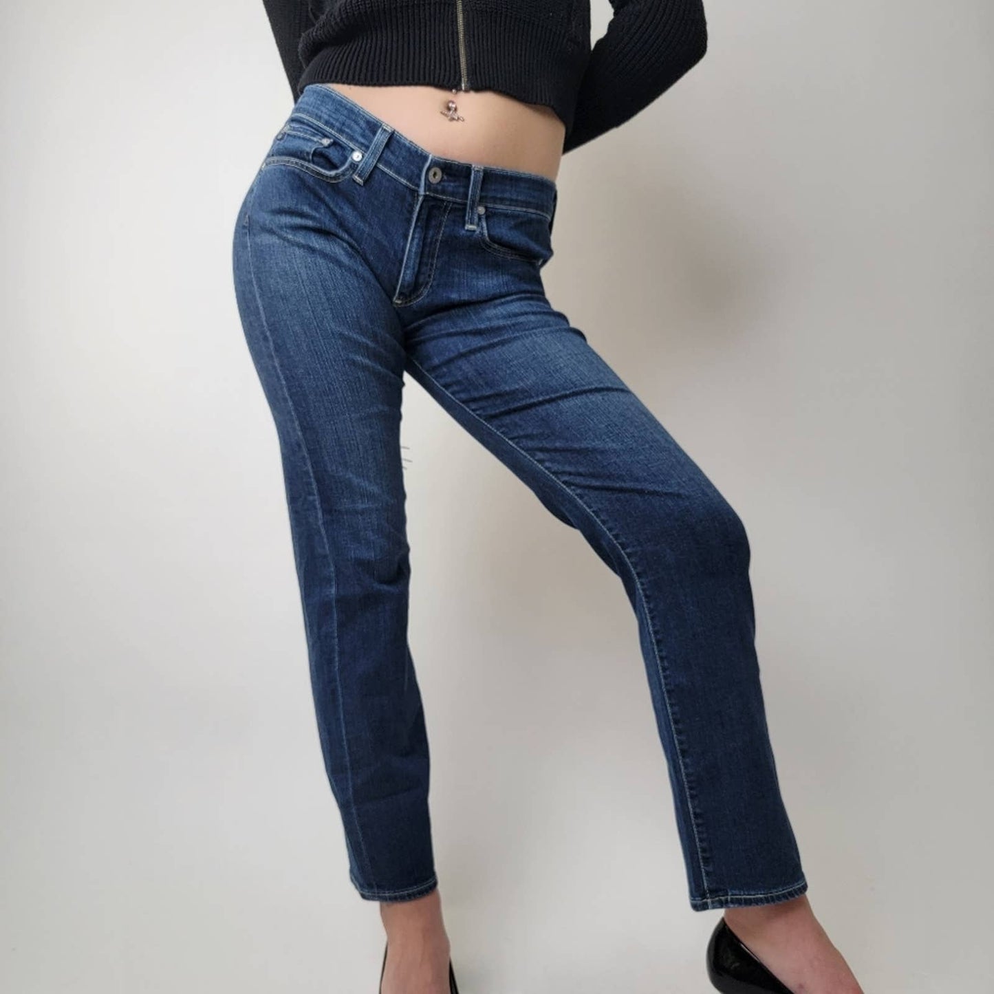 AG Adriano Goldschmied Simona Straight Leg High Rise Jeans