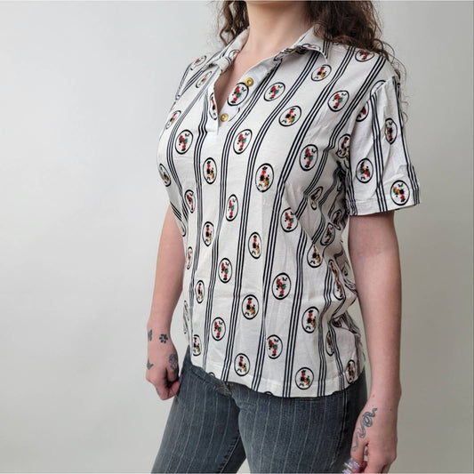 Vintage 90s Logo Print Airas Button Down - M