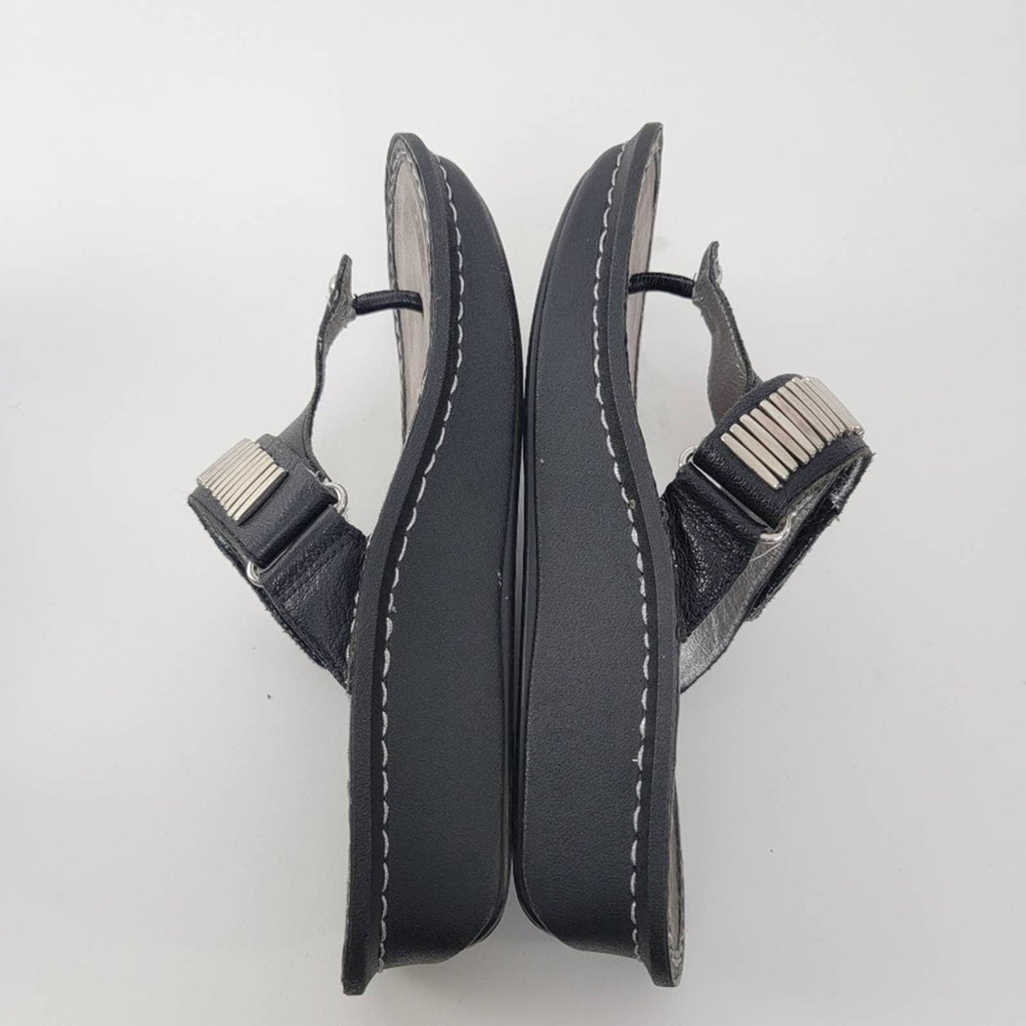 Alegria by PG Lite Carina Black Slip On Thong Platform Sandals - 9