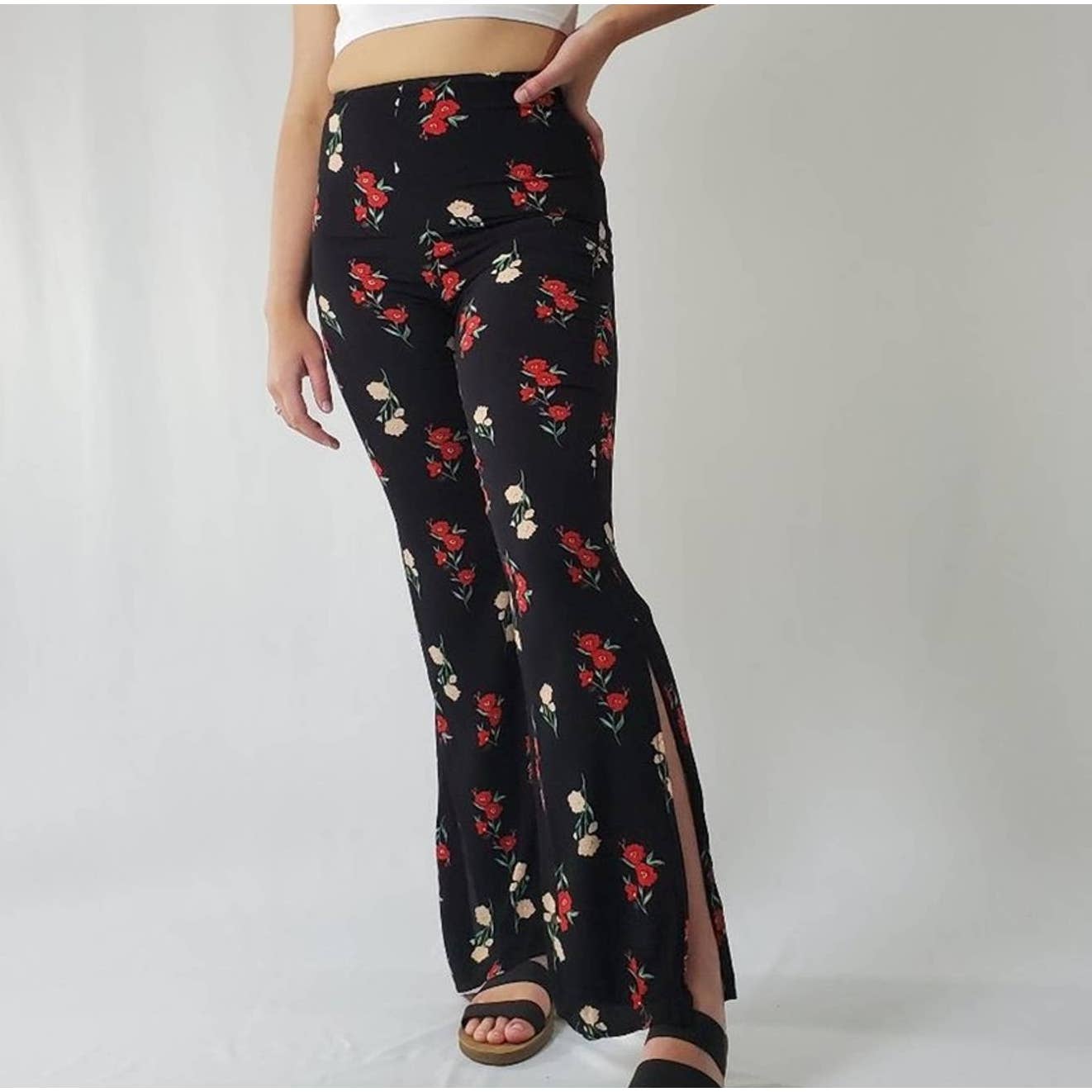 Forever 21 Floral Wide Leg Pants - S