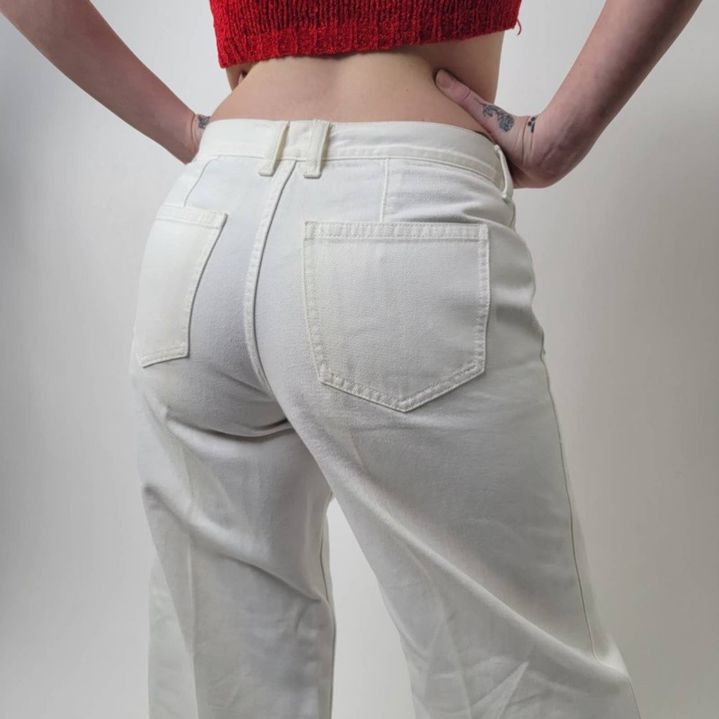 Ralph Lauren White Super Wide Leg Jeans - 6