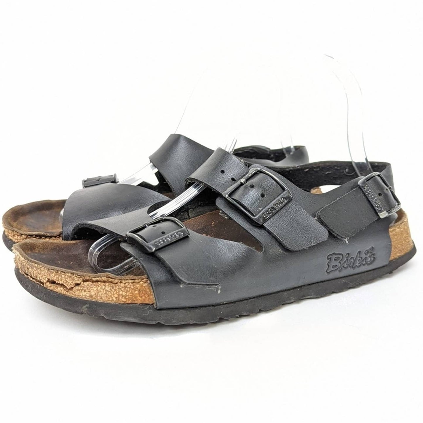 Birkenstock Black Leather Milano Sandals - 8