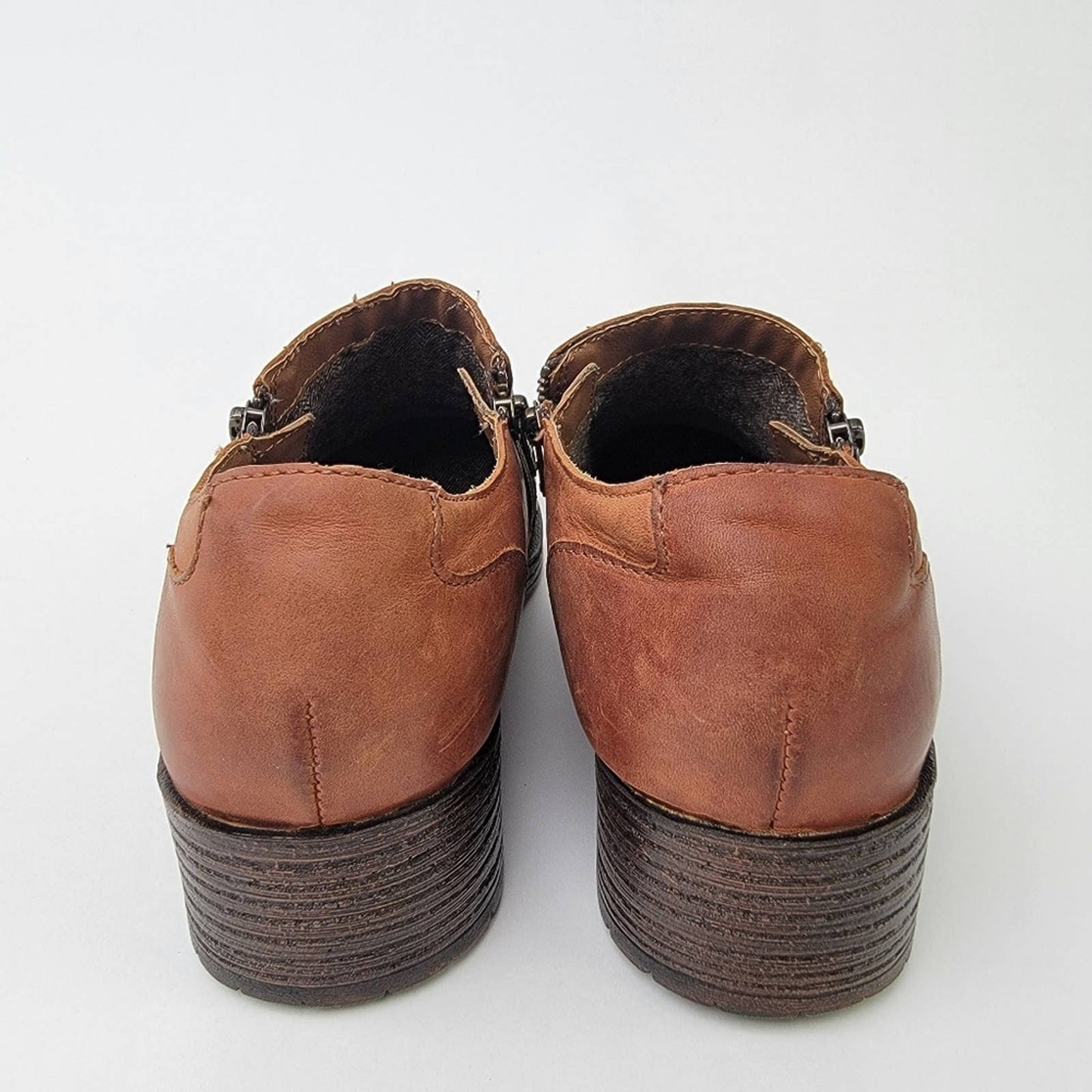 BOC Born Concept Brown Double Zipper Cap Toe Oxford Shoe - 9