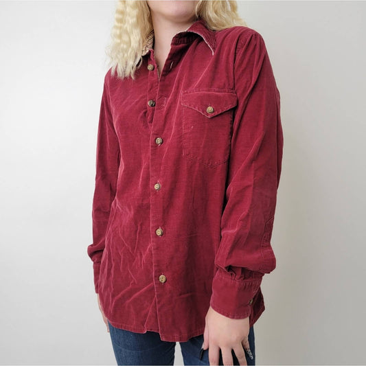 Vintage Bloomingdales Corduroy Flannel Field Barn Chore Shacket Flannel - M