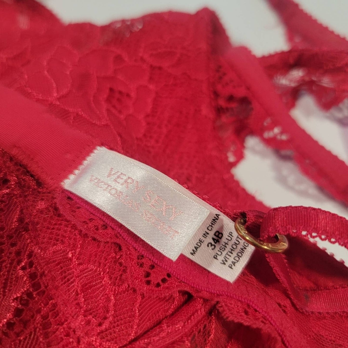 Victoria’s Secret Very Sexy Red Push Up Lace Bra - 34B