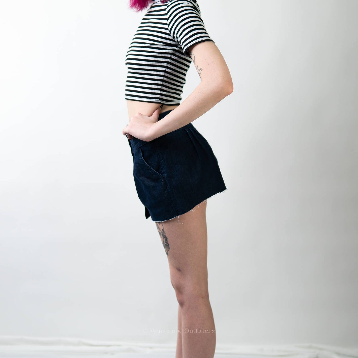 Anthro Pilcro and the Letterpress Raw Hem Denim Micro Mini Skirt