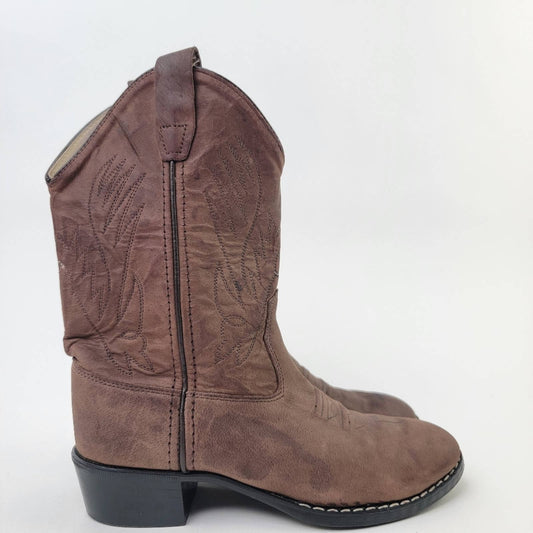 Old West Corona Leather Point Toe Cowboy Boots - 3 D