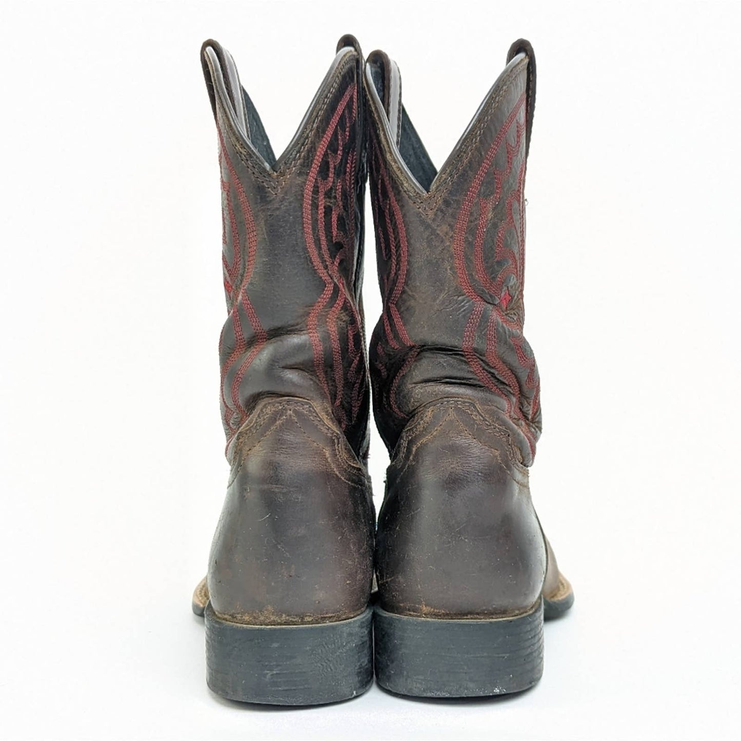 Ariat Distressed Brown Quickdraw Square Toe Cowboy Boots - C4