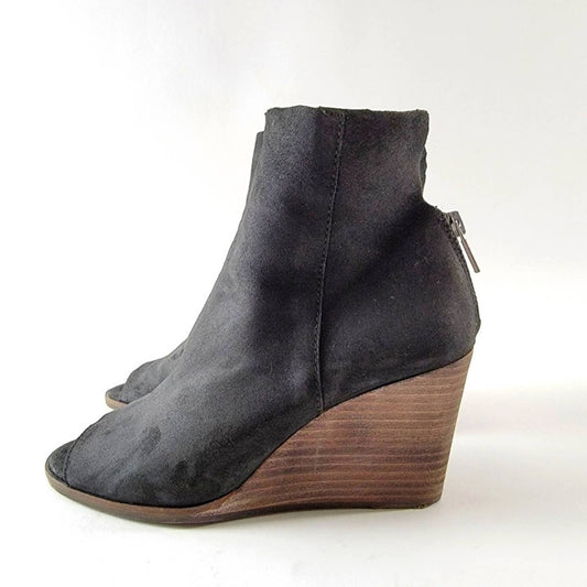 Lucky Brand Women's Urbi Open Toe Wedge Ankle Boots - 8.5