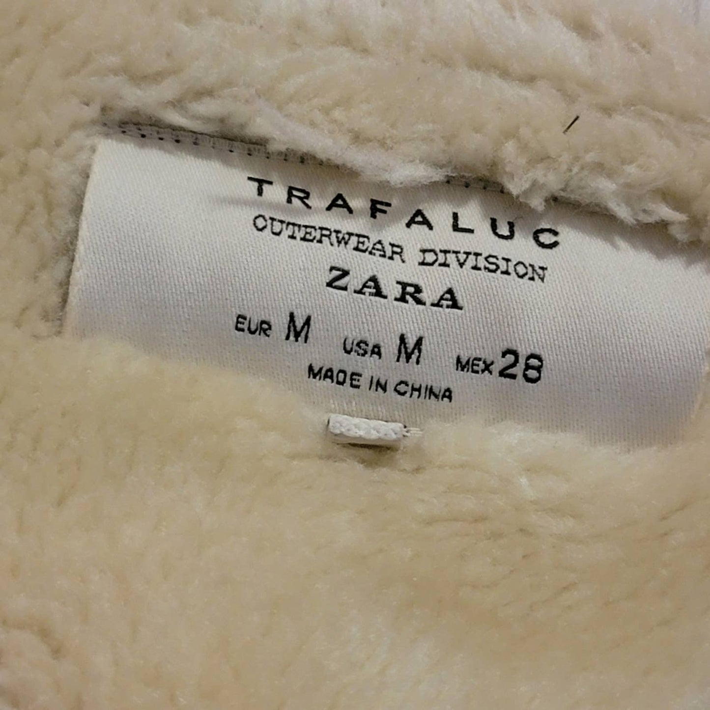 Zara Trafaluc Cropped Fur Penny Lane Leather Bomber Jacket - M