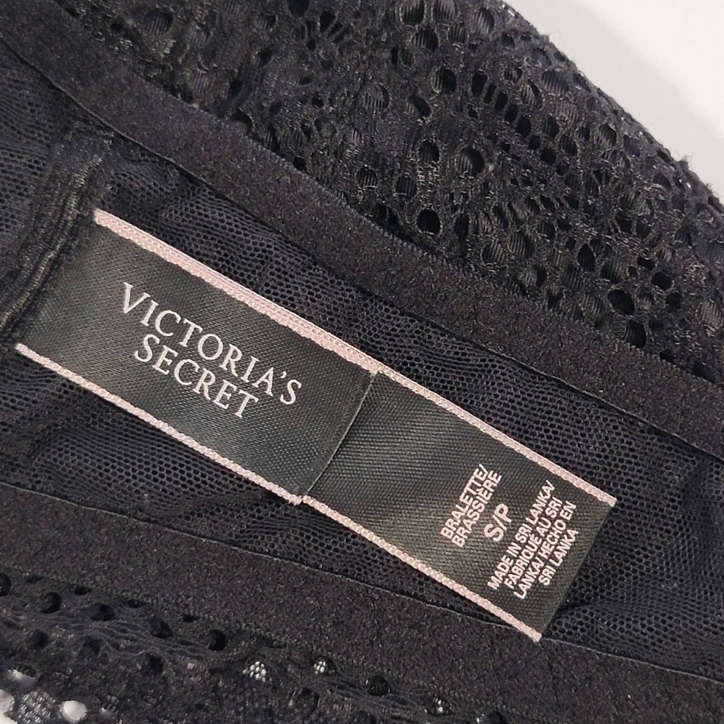 Victoria's Secret Black Lace Halter Bralette - S