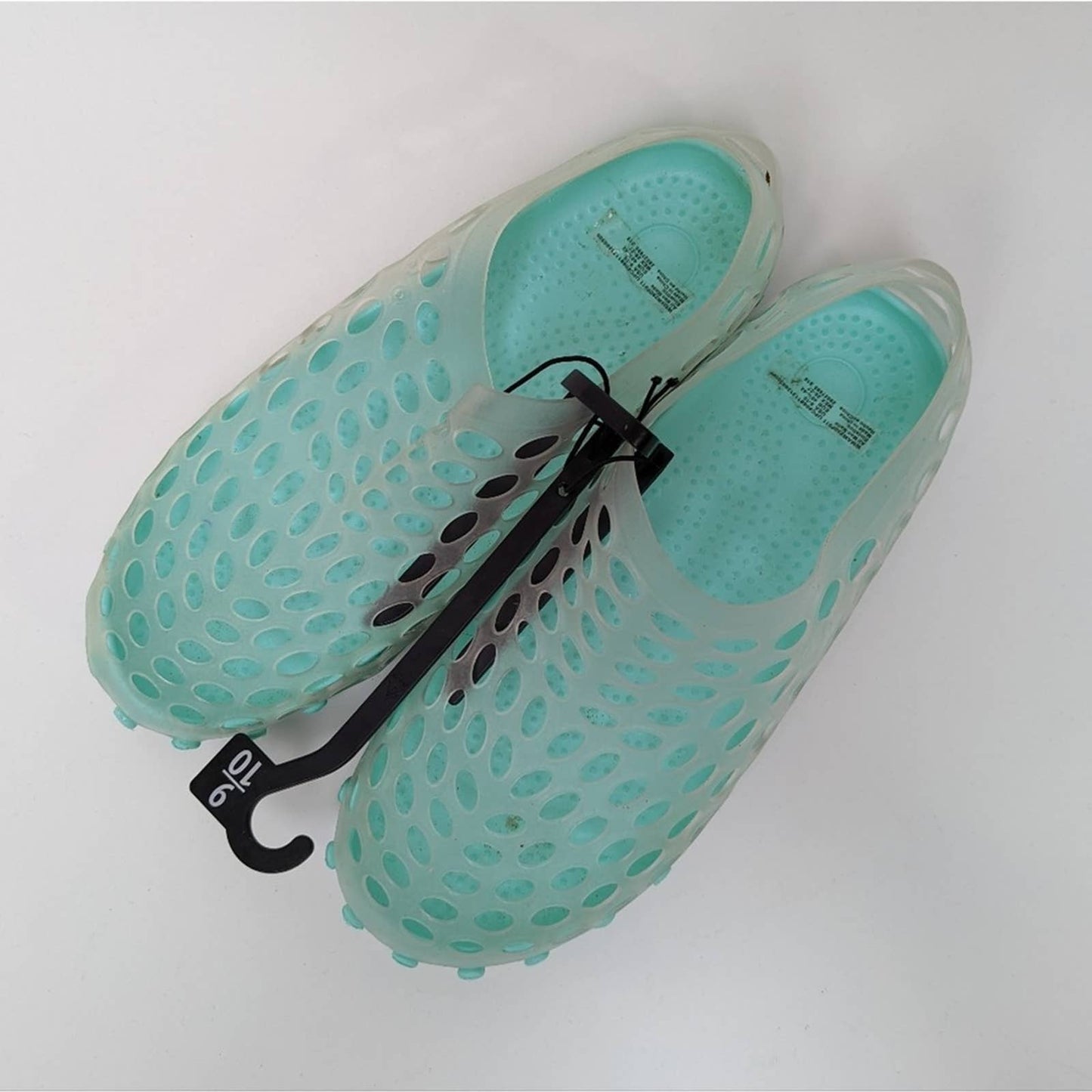 NEW Athletic Works Mint Green Water Shoes Beachwear Casual Slip Ons - 9-10