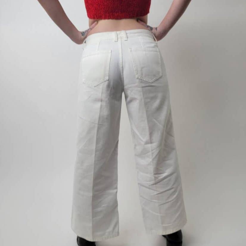 Ralph Lauren White Super Wide Leg Jeans - 6