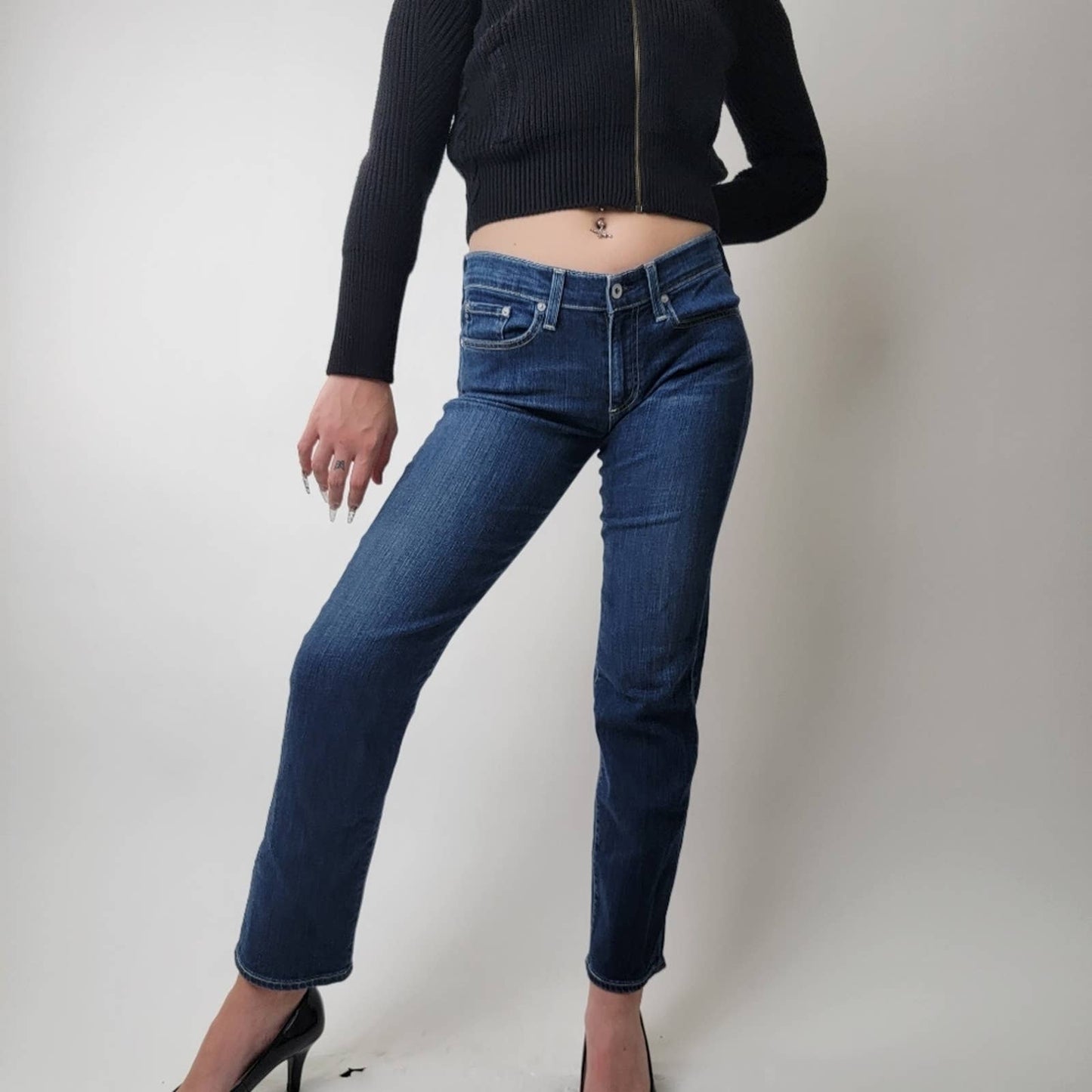 AG Adriano Goldschmied Simona Straight Leg High Rise Jeans