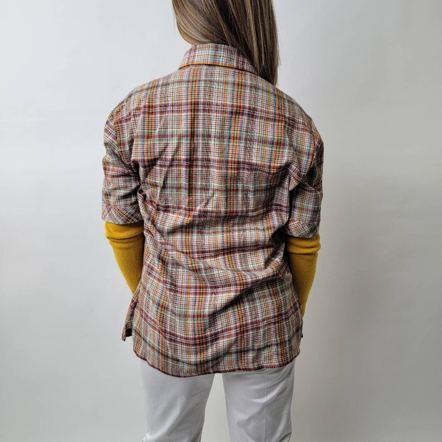1970s Alfie California Multicolor Plaid Button Down Flannel Shirt - M