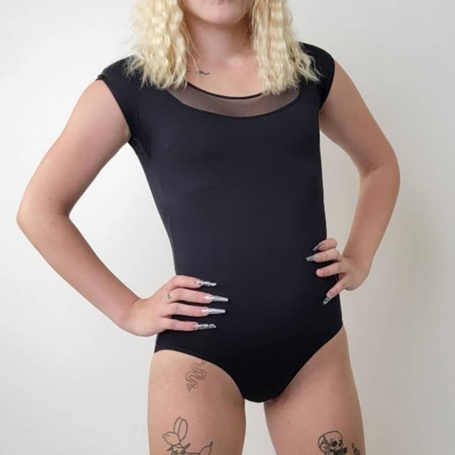 Gaynor Minden Juliet Black Leotard - S