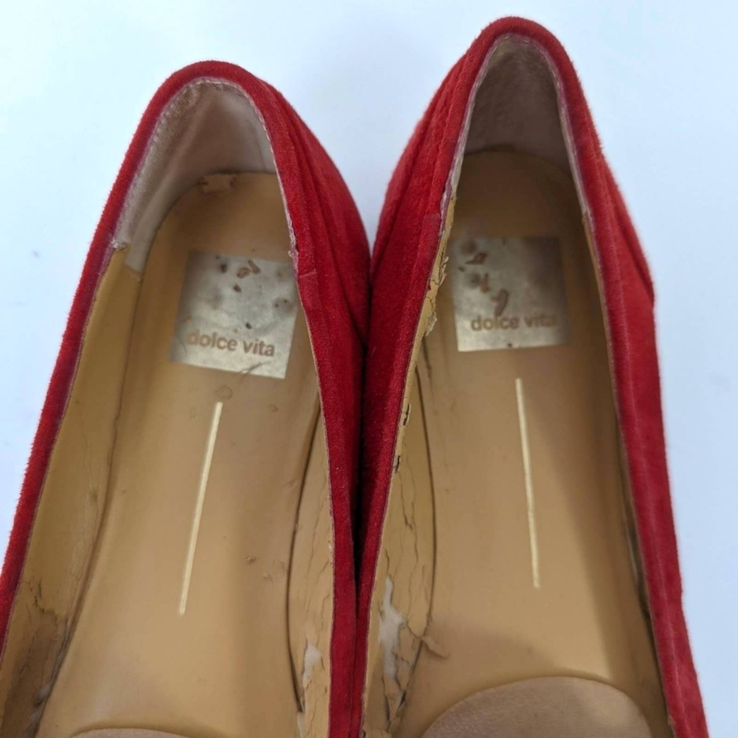 Dolce Vita Red Point Toe Sued Ballet Flats - 7